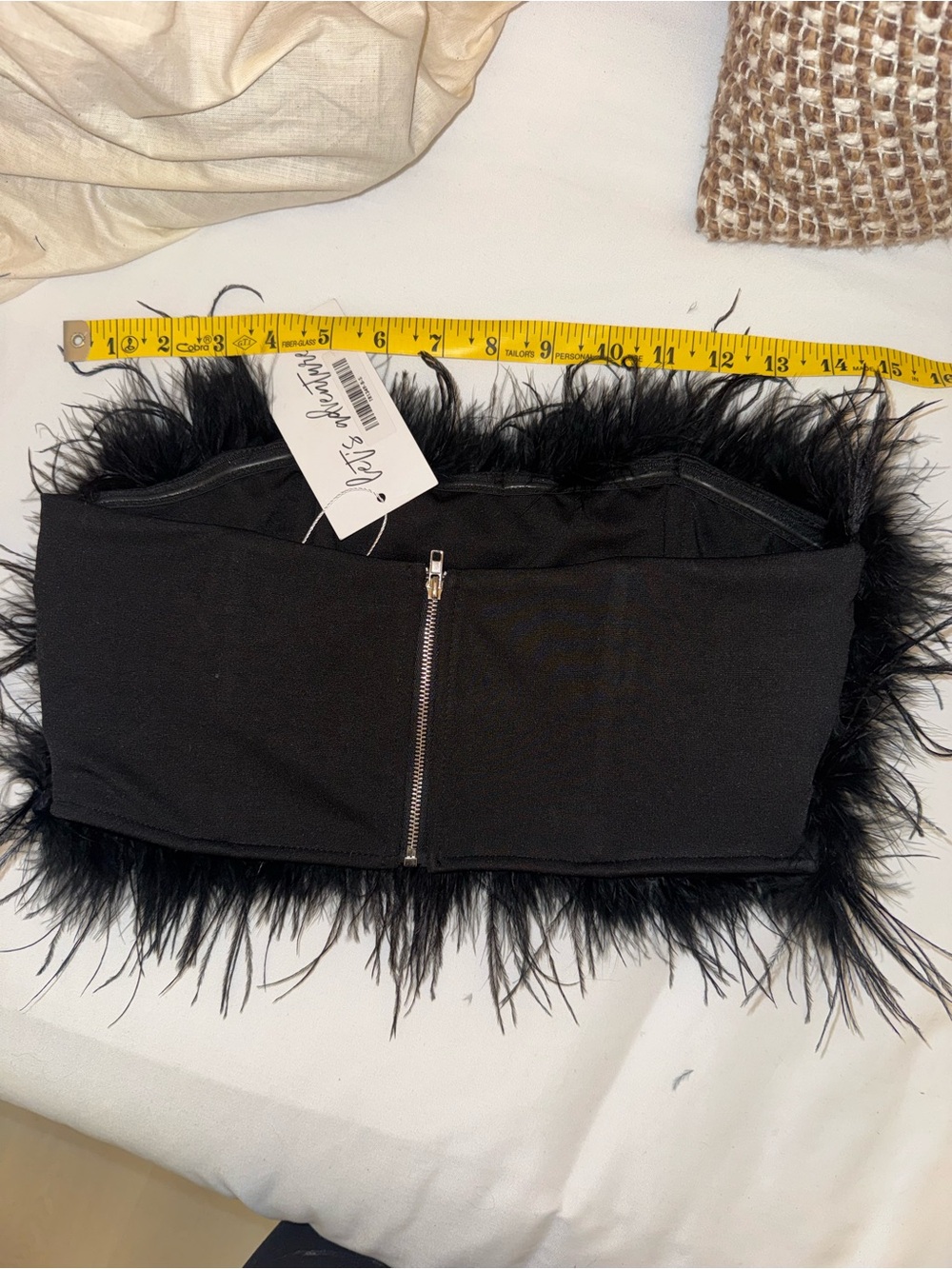 NWT 12th Tribe Black Feather Strapless Tube Top Size S - Picture 10 of 15